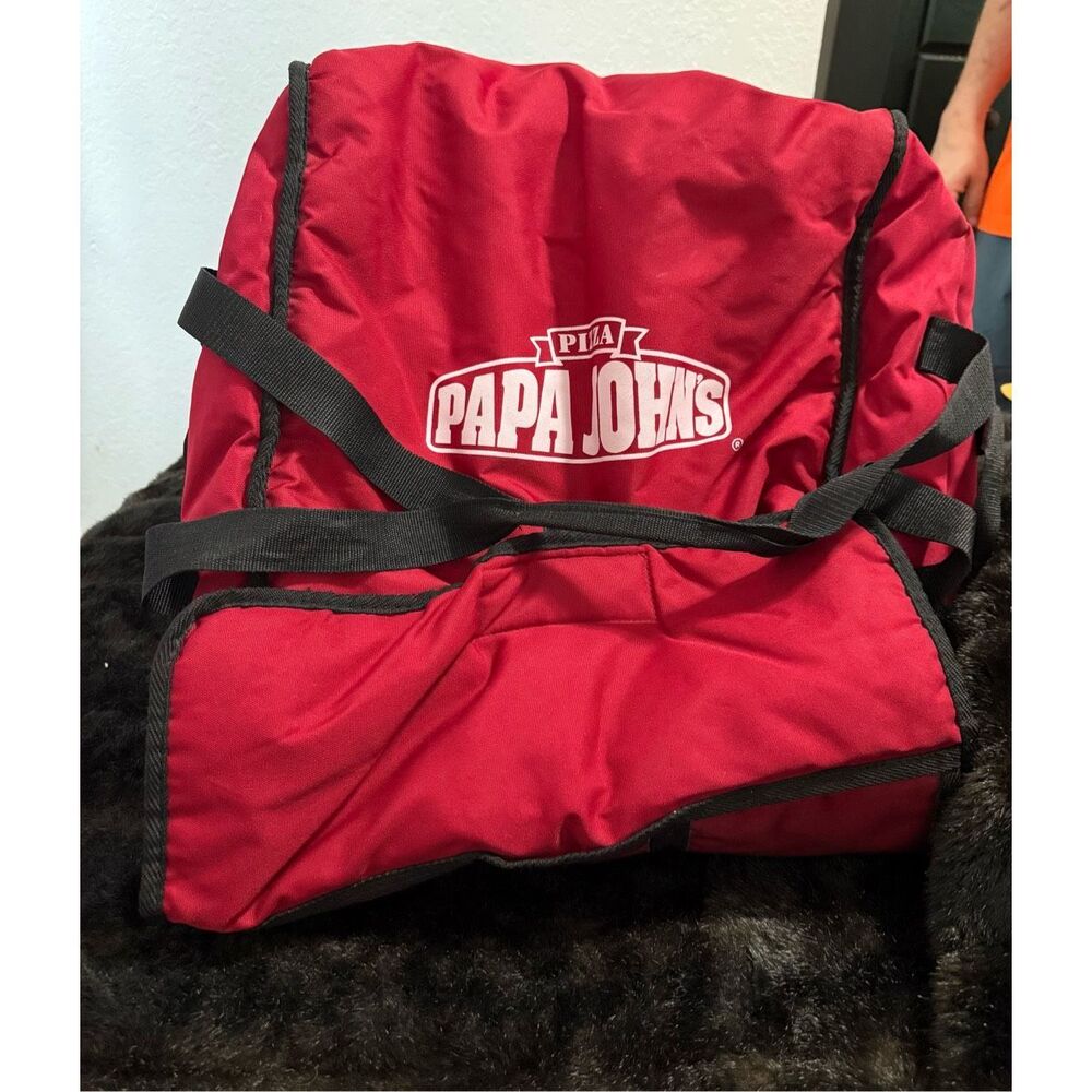 Papa John’s Pizza Insulated Thermal Large Red Delivery Hot Bag